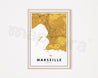 MARSEILLE Map Poster - Minimalist City Map Wall Art