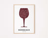 BORDEAUX - City map poster in a wine glass - Mappora