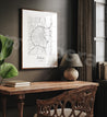 BORDEAUX Map Poster - Modern Minimalist Wall Decor - Mappora