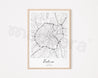BORDEAUX Map Poster - Modern Minimalist Wall Decor - Mappora