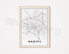 NANTES Map Poster - Vintage City Map Artwork