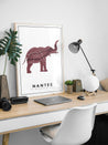 NANTES Map Poster - City Map Wall Decor in a elephant shape - Mappora